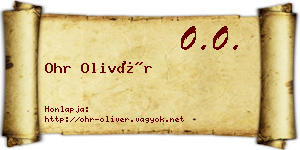 Ohr Olivér névjegykártya